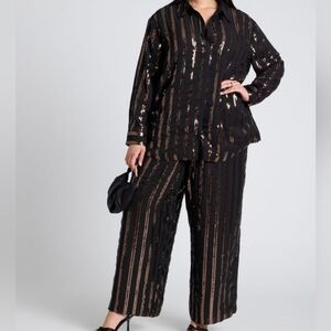 Eloquii Black and Gold Sequin Set